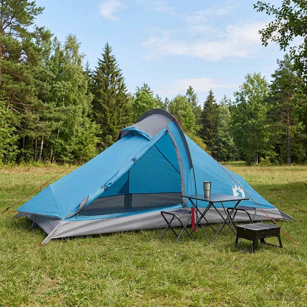 Backpacking Telt Blå 4-personers 185T Polyester med PU Coating billede