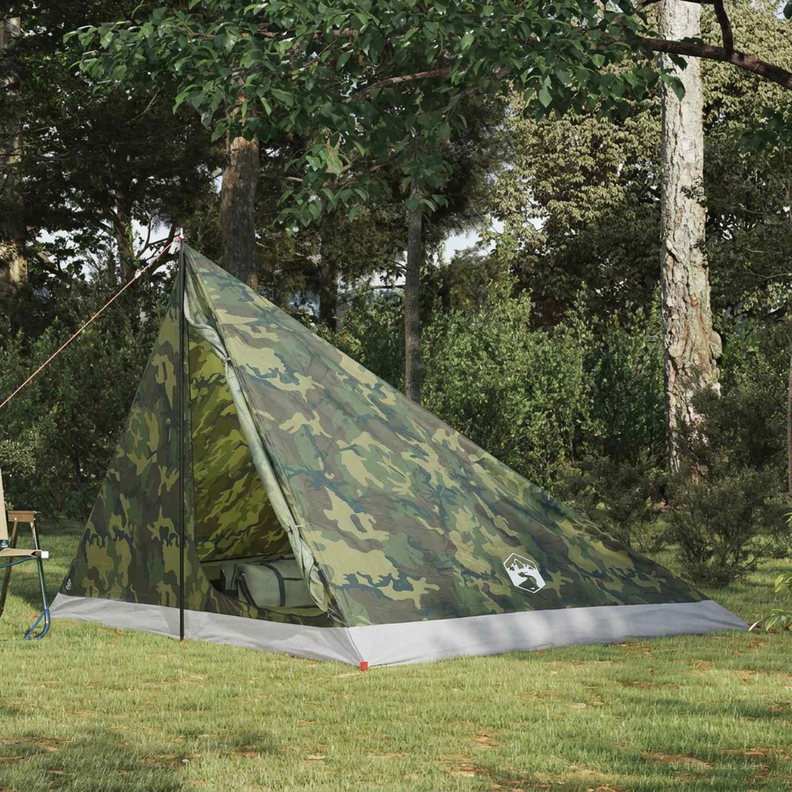 Backpacking telt camouflage - 4-personers, let og vandafvisende