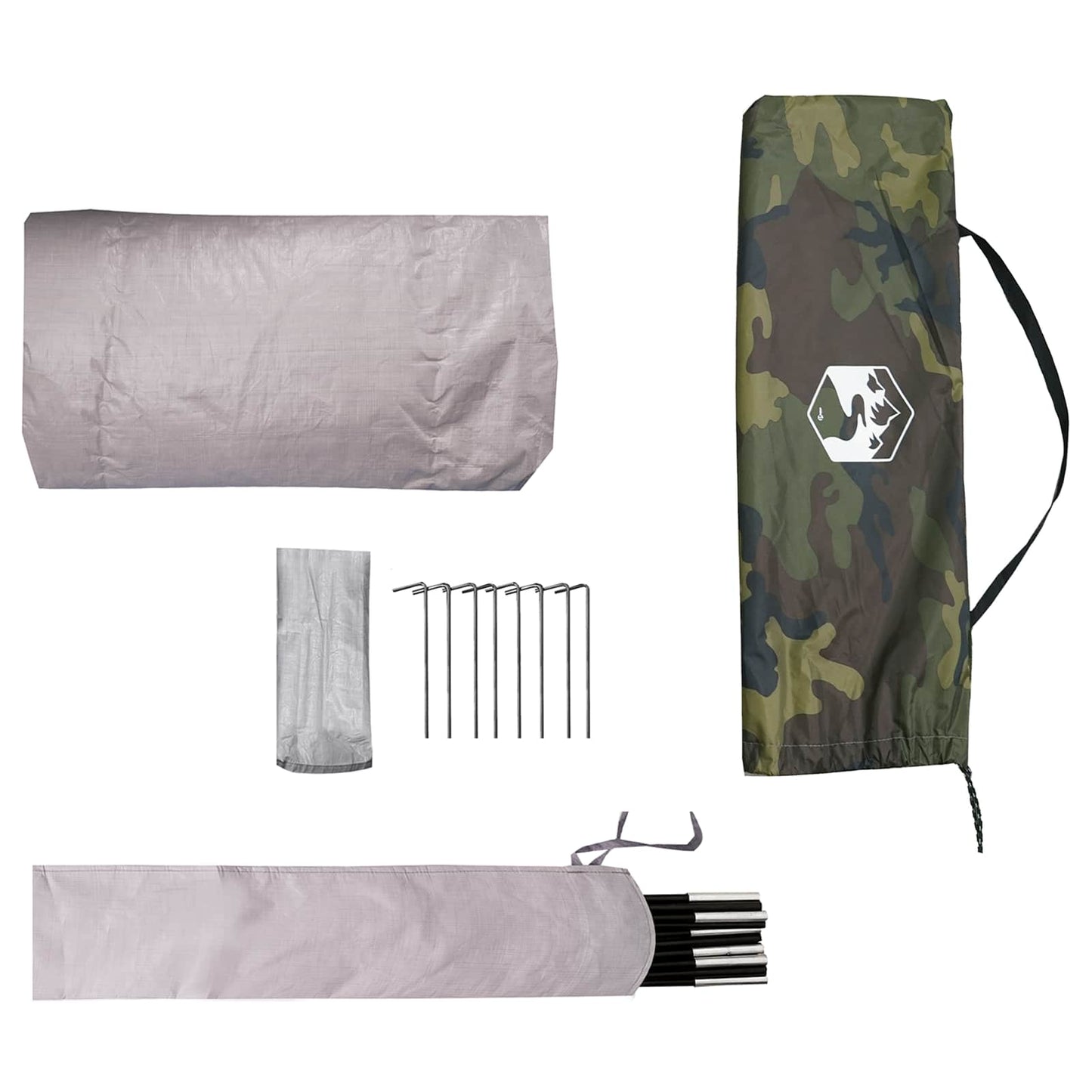 Tunneltelt Camouflage 4-personers 185T Polyester med PU Coating