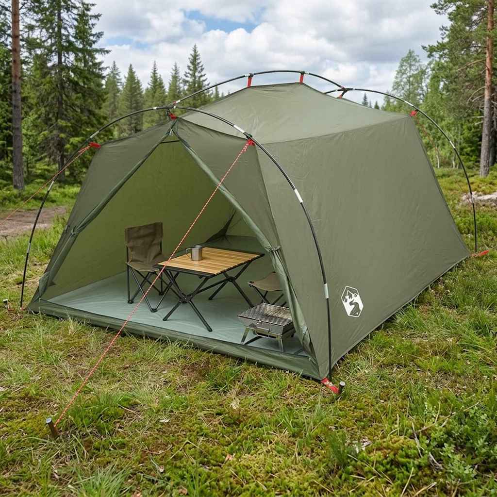 Tunneltelt Olivengrøn 2-personers 185T Polyester med PU Coating billede