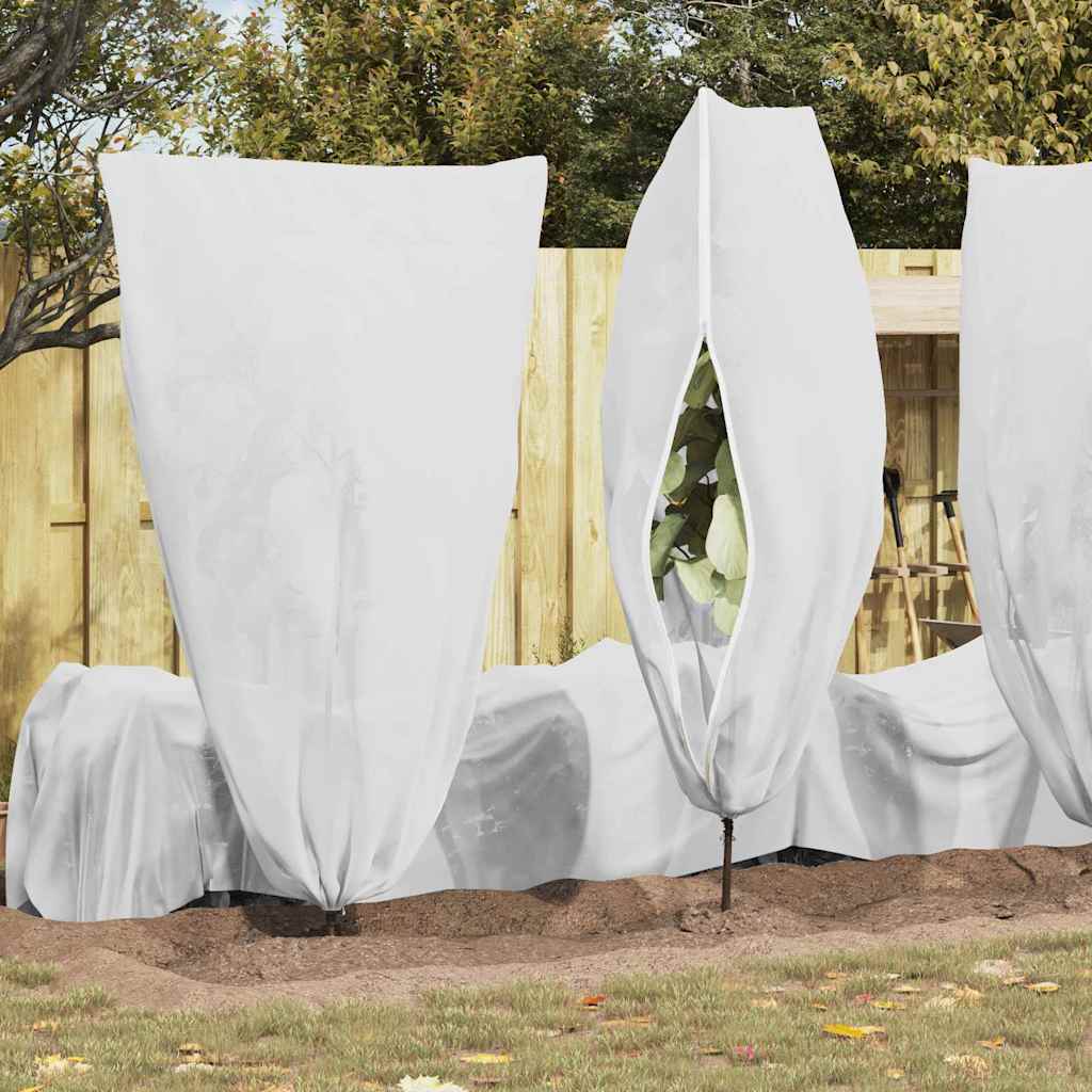 Frostbeskyttelses Plantefleece Dække 5 pcs Hvid 1,55 x 1,55 m