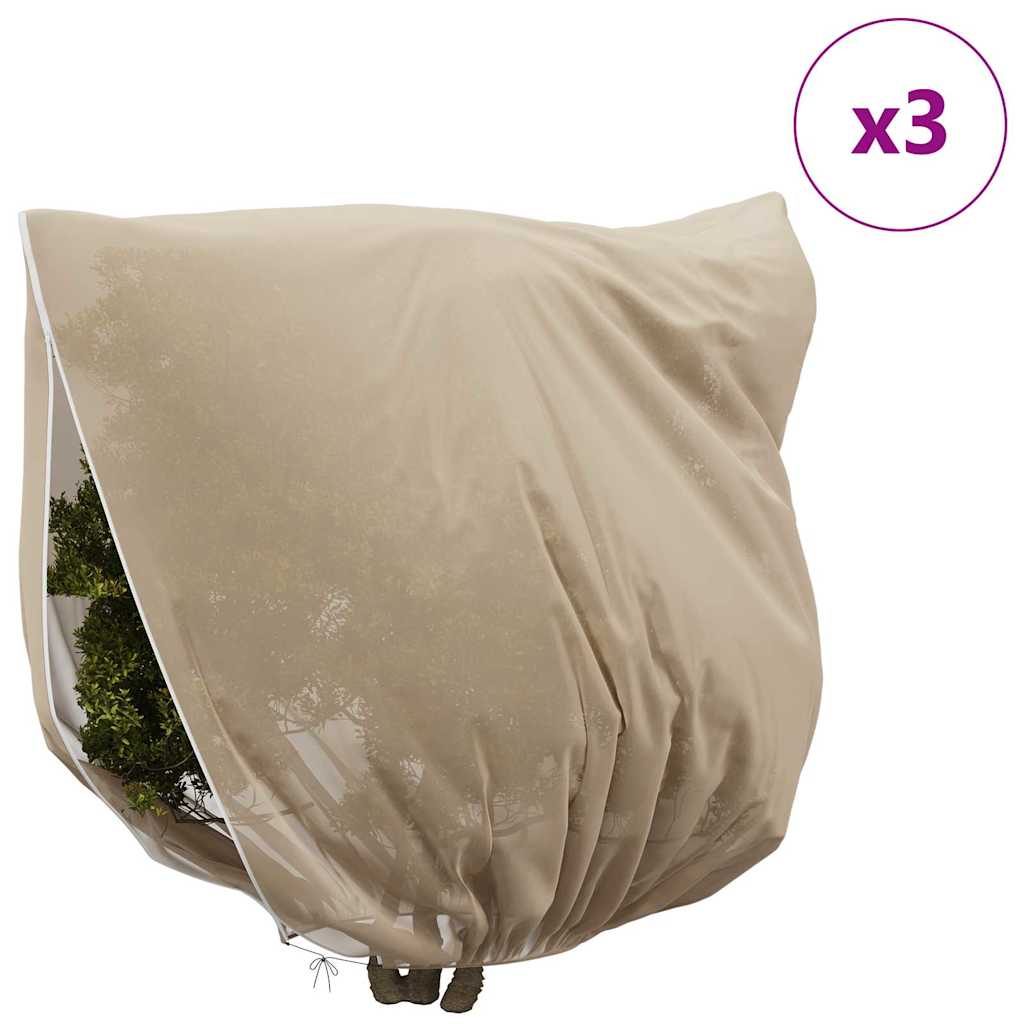 Frostbeskyttelses Plantefleece Dække 3 pcs Beige 2,5 x 3,14 m