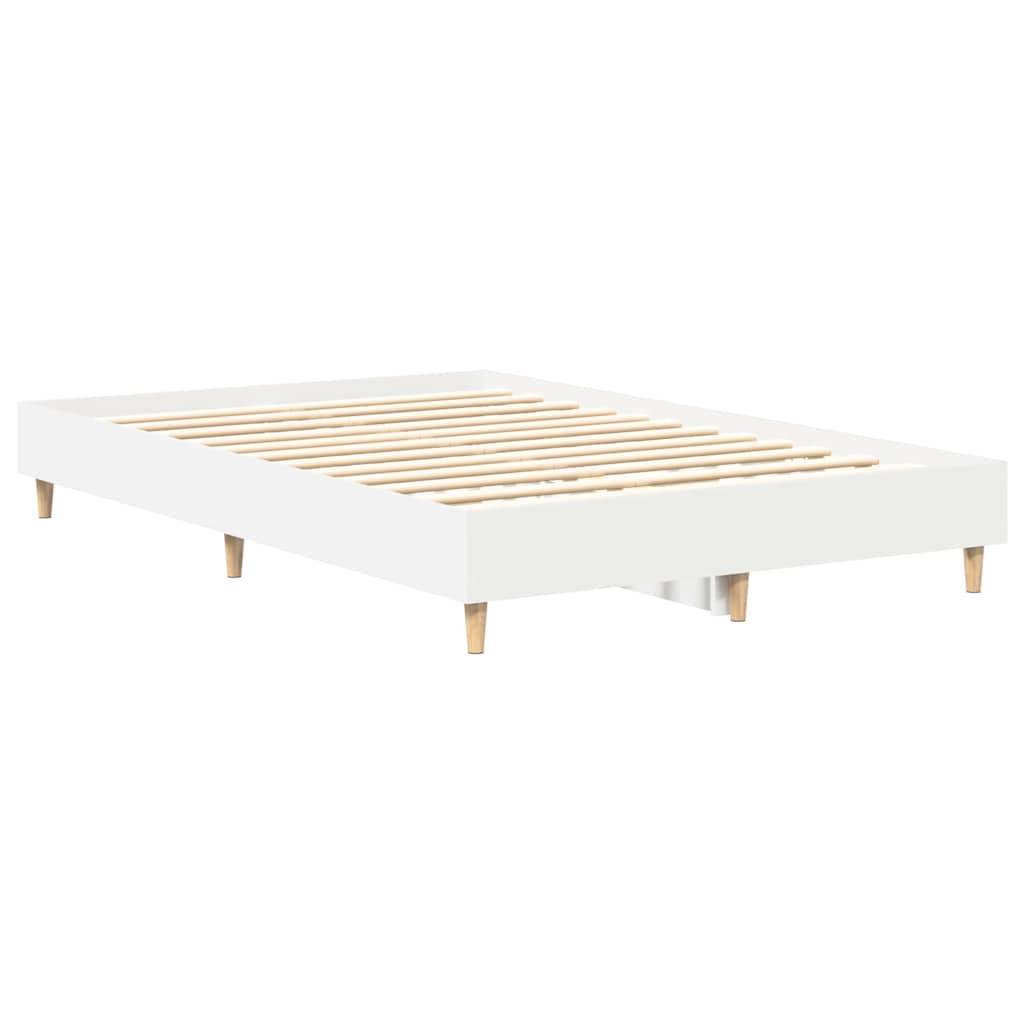 Sengestel Hvid 137 x 190 cm Konstrueret træ
