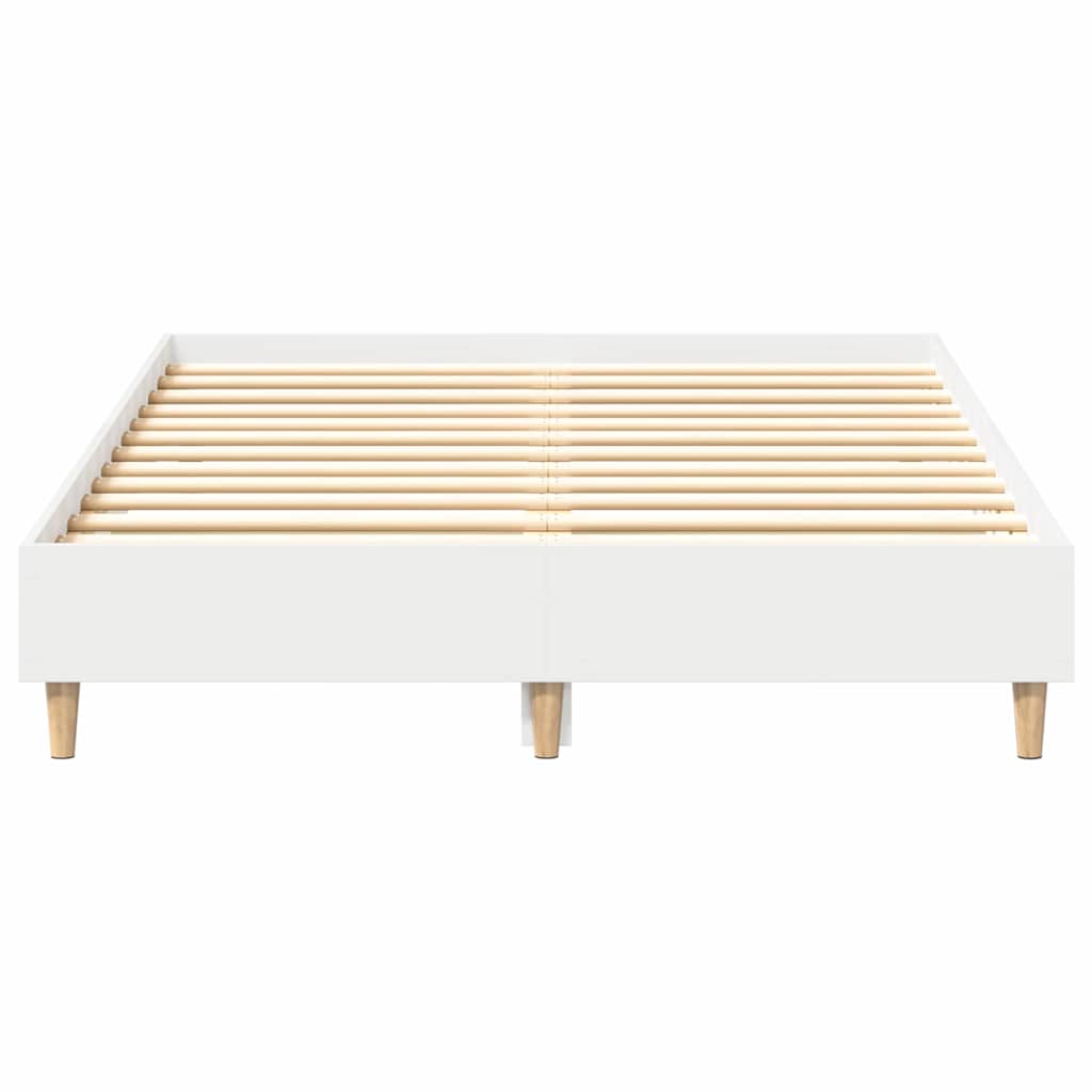 Sengestel Hvid 137 x 190 cm Konstrueret træ
