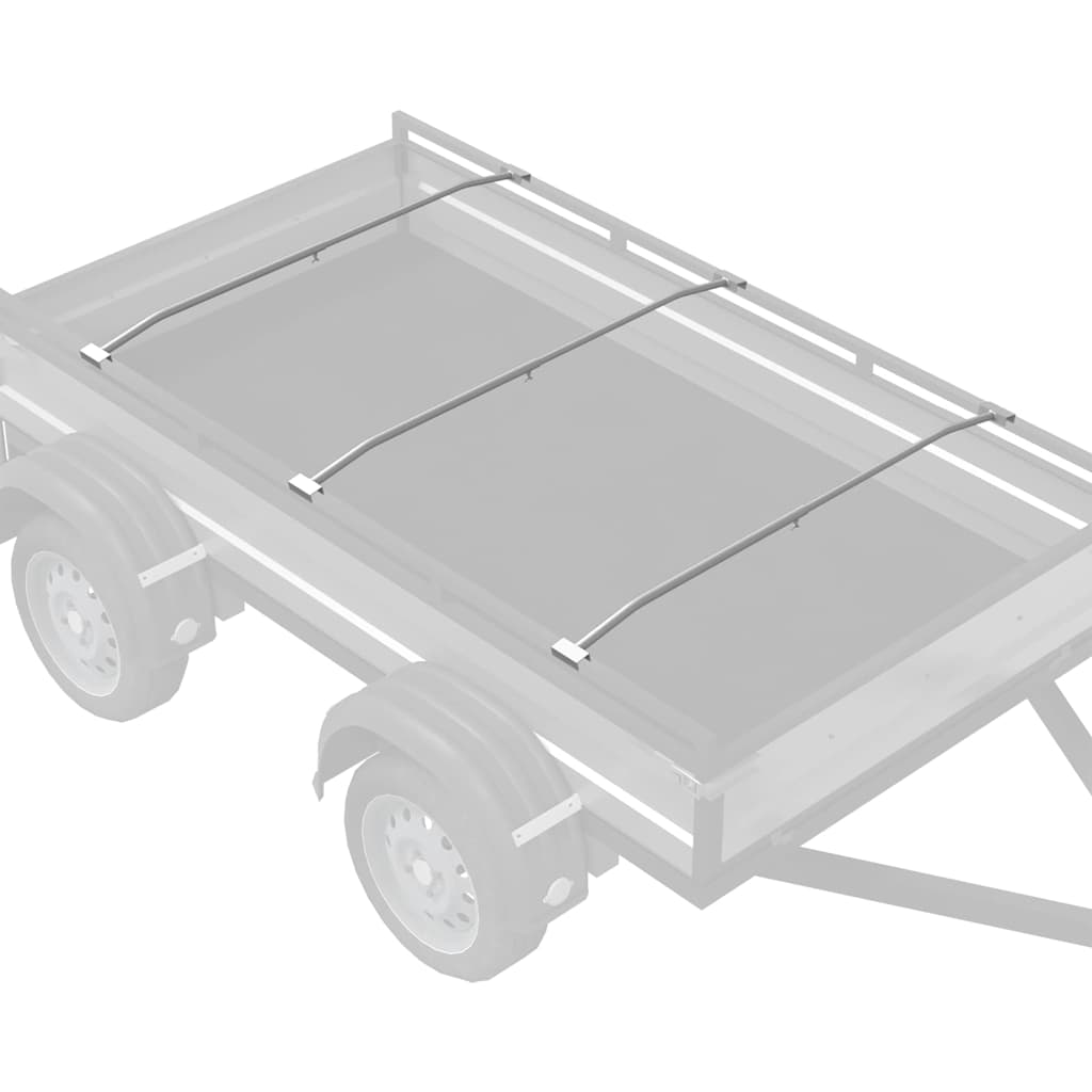 Tarpaulin Bracket til Trailere 3 stk. Sølv 102-155 cm Aluminium
