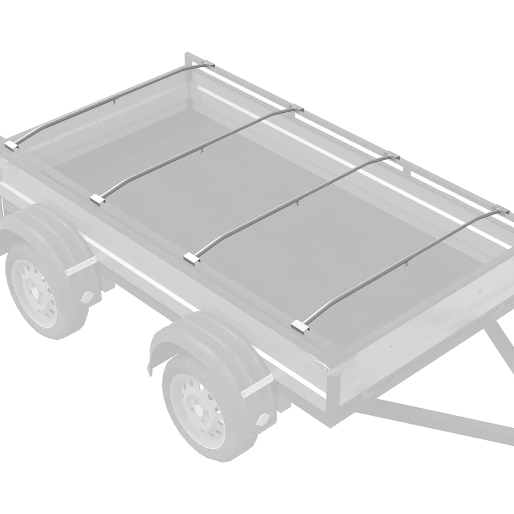 Tarpaulin Bracket til Trailere 4 stk. Sølv 136-218 cm Aluminium