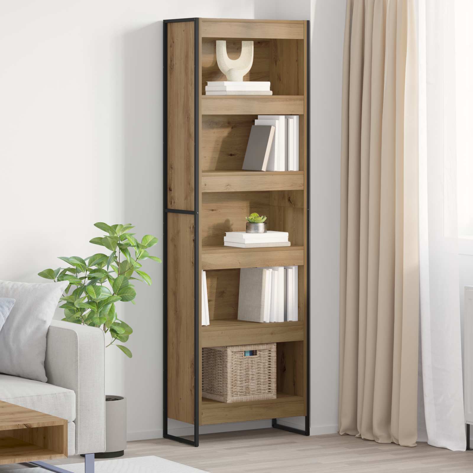 Bogskab/bogreol - 2 stk i artisan eg, 60 × 30 × 189,5 cm, konstrueret træ