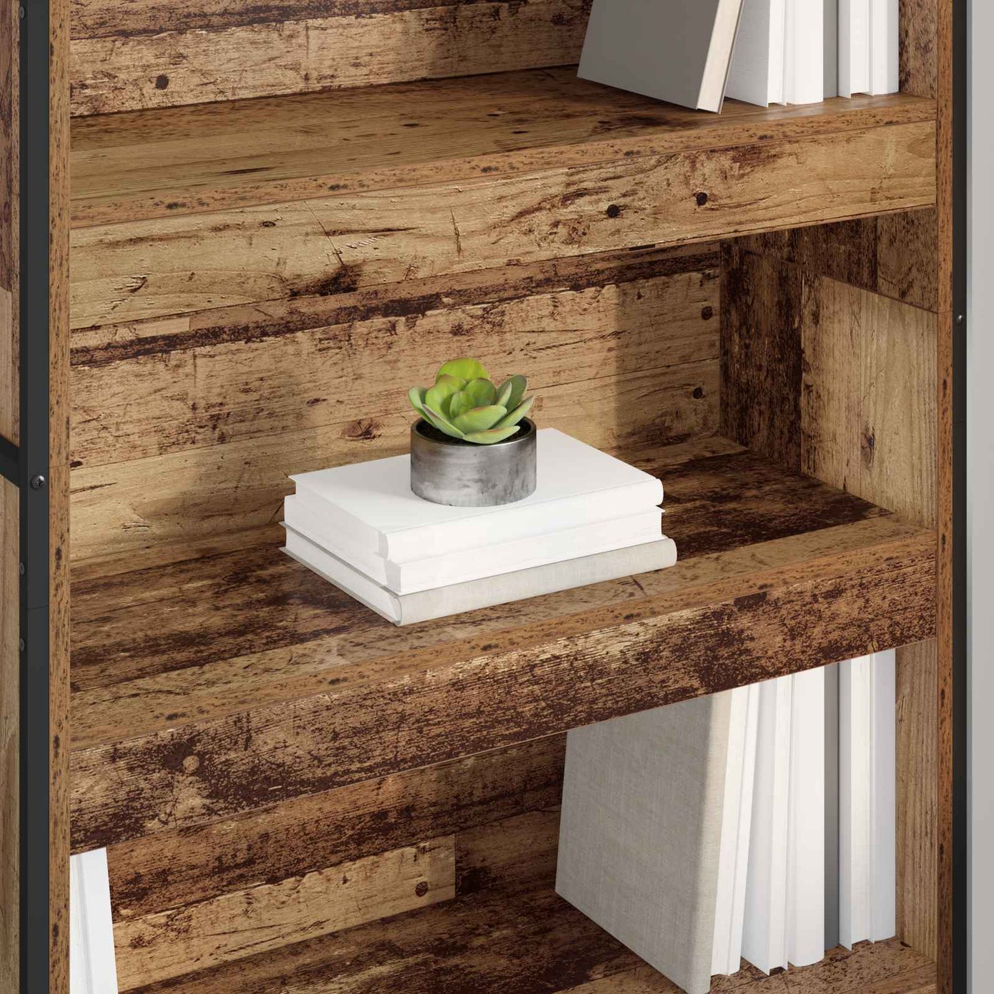 Bogskab 80 x 30 x 189,5 cm Konstrueret træ Gammelt træ