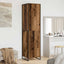Warderobe med dør Gammelt træ 50 x 50 x 200 cm Konstrueret træ