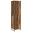 Warderobe med dør Gammelt træ 50 x 50 x 200 cm Konstrueret træ