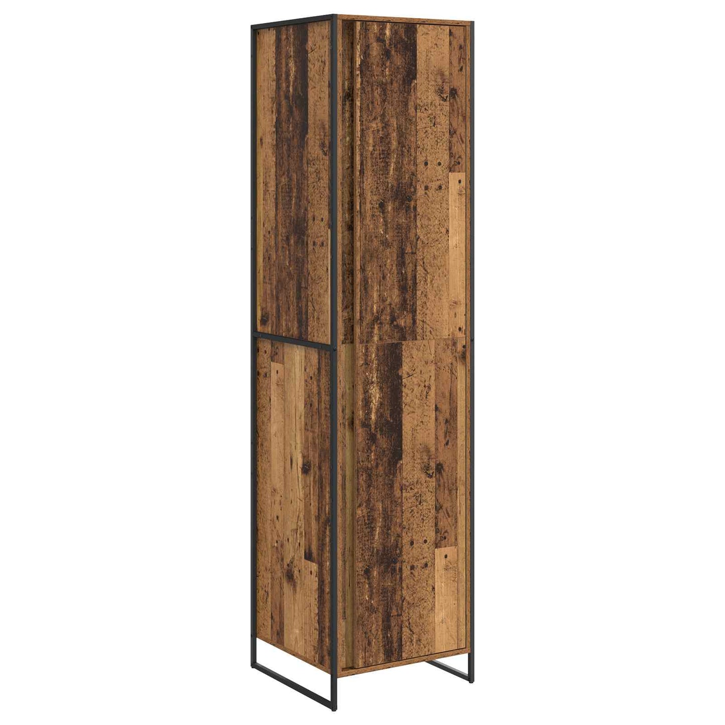 Warderobe med dør Gammelt træ 50 x 50 x 200 cm Konstrueret træ