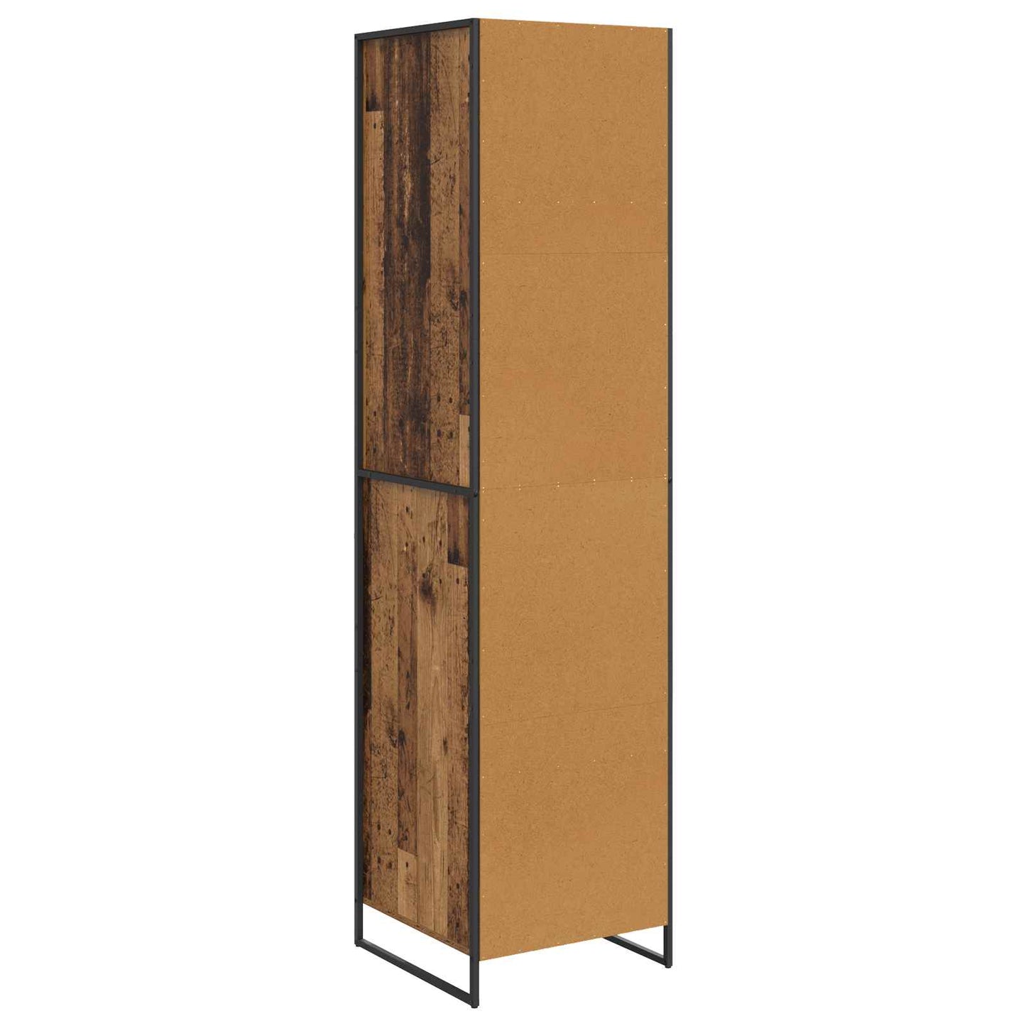 Warderobe med dør Gammelt træ 50 x 50 x 200 cm Konstrueret træ