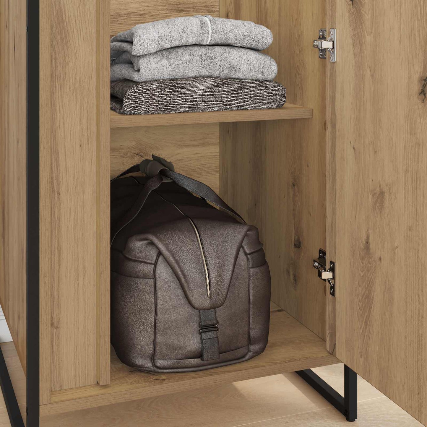 Warderobe med dør Artisan eg 50 x 50 x 200 cm Konstrueret træ