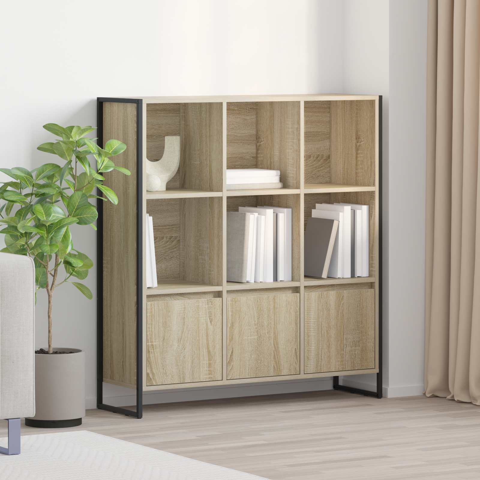 Bogskab - 2 stk. i sonoma, 99,5 × 30 × 108 cm, konstrueret træ