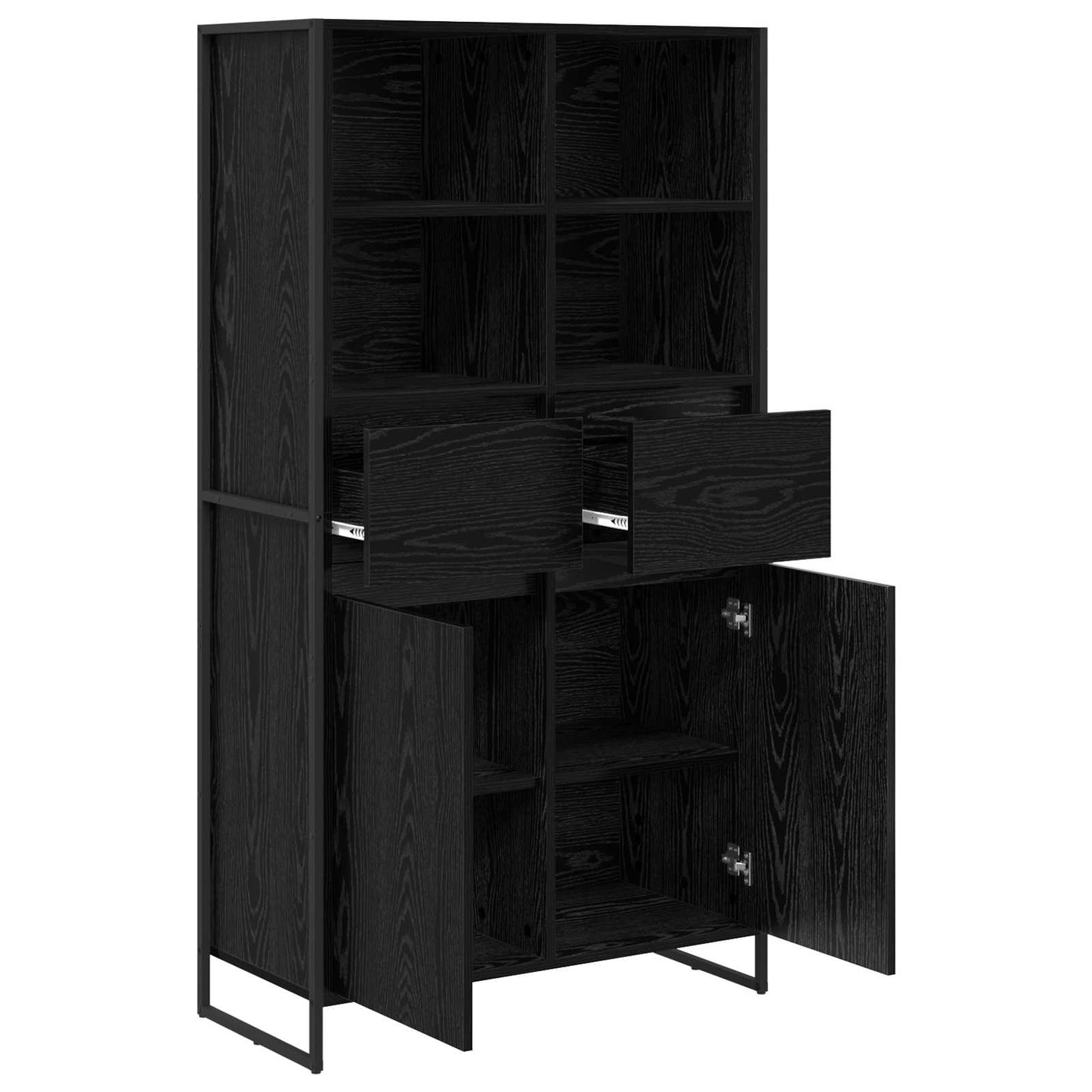 Sideboard Sort eg 81 x 36 x 150.5 cm Konstrueret træ