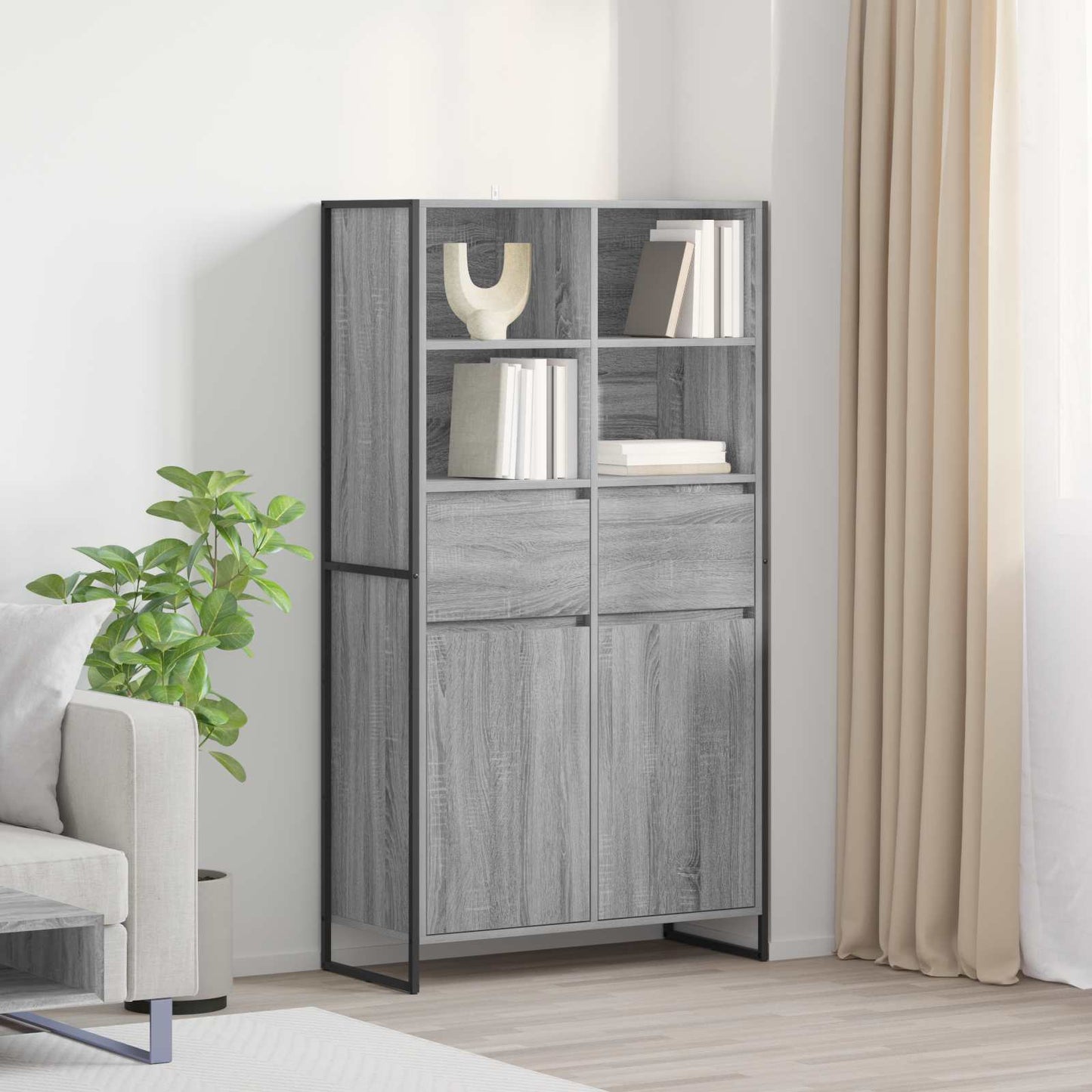 Sideboard Grå Sonoma 81 x 36 x 150.5 cm Konstrueret træ