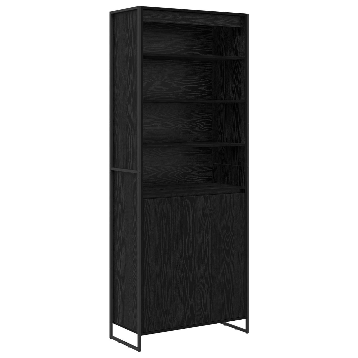 Høje Skabe Sort eg 79 x 36 x 200 cm Konstrueret træ