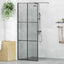 Walk-in brusevæg Sort 80 x 195 cm hærdet glas