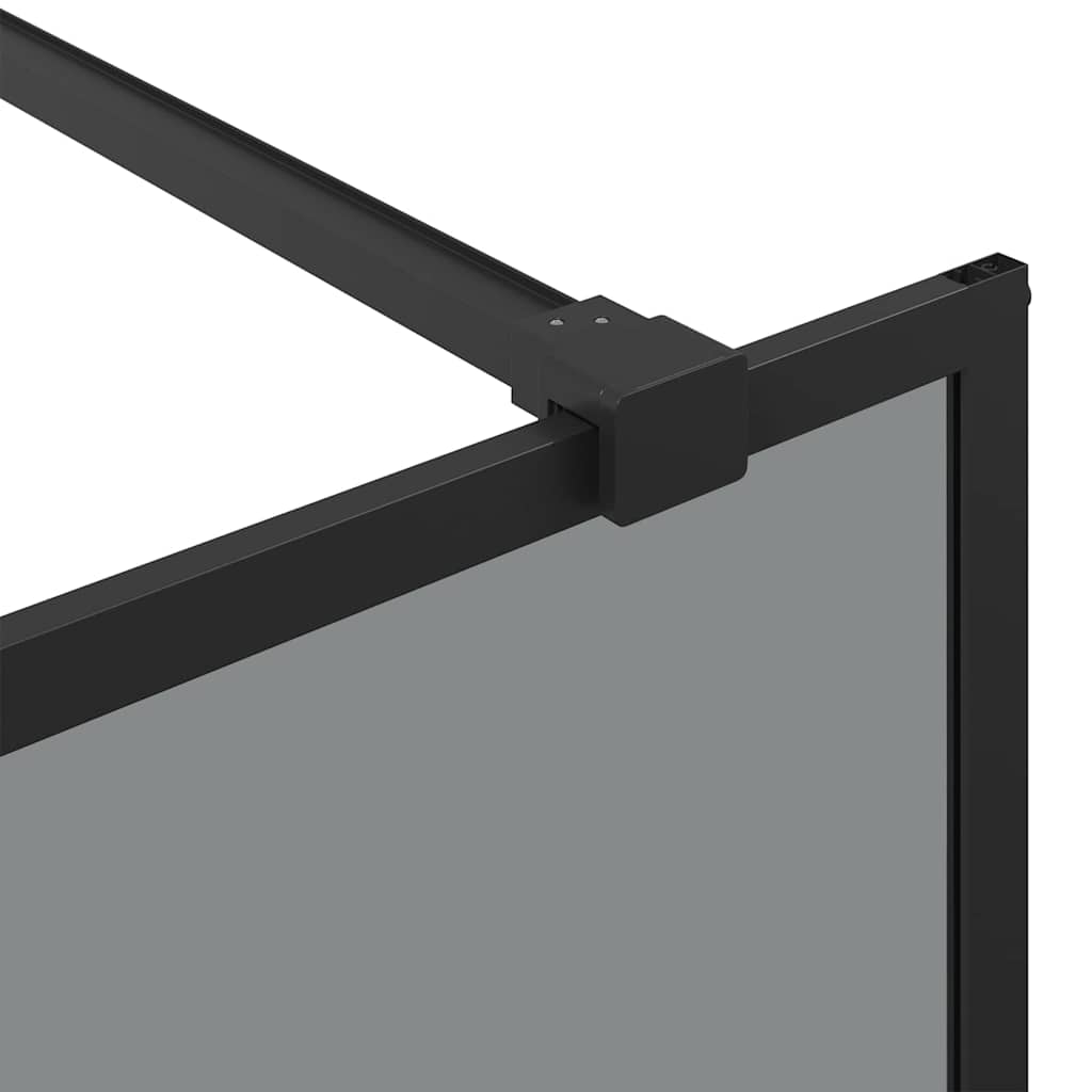 Walk-in brusevæg Sort 90 x 195 cm hærdet glas