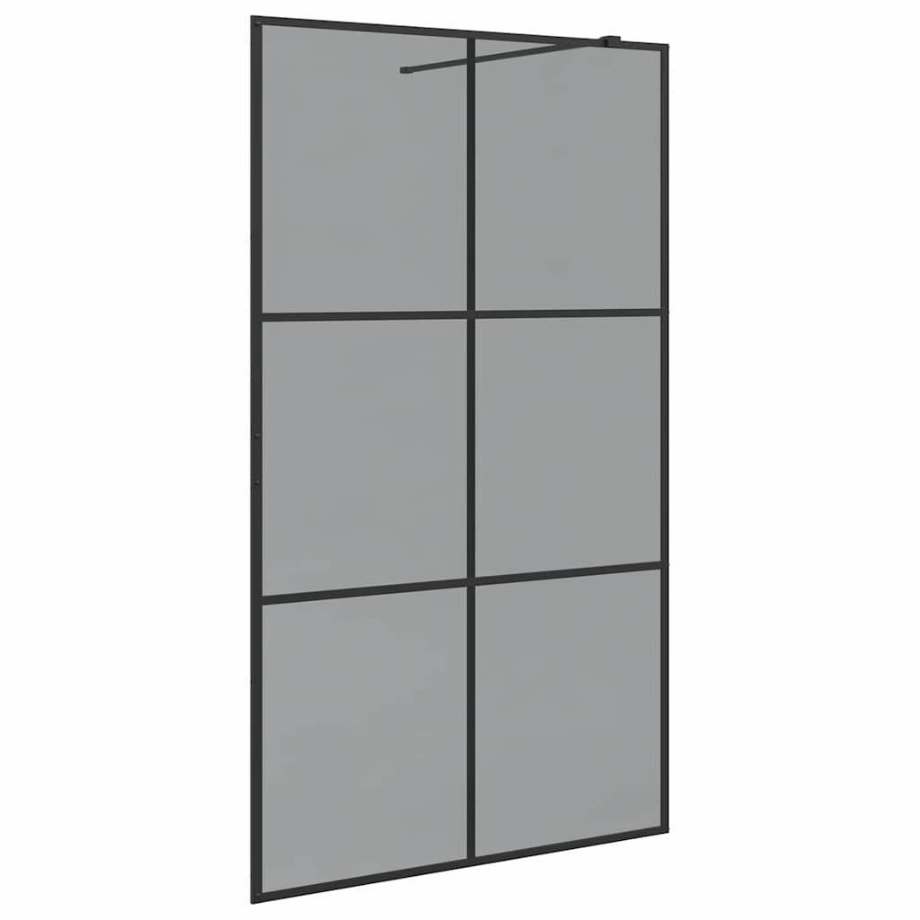 Walk-in brusevæg Sort 115 x 195 cm hærdet glas