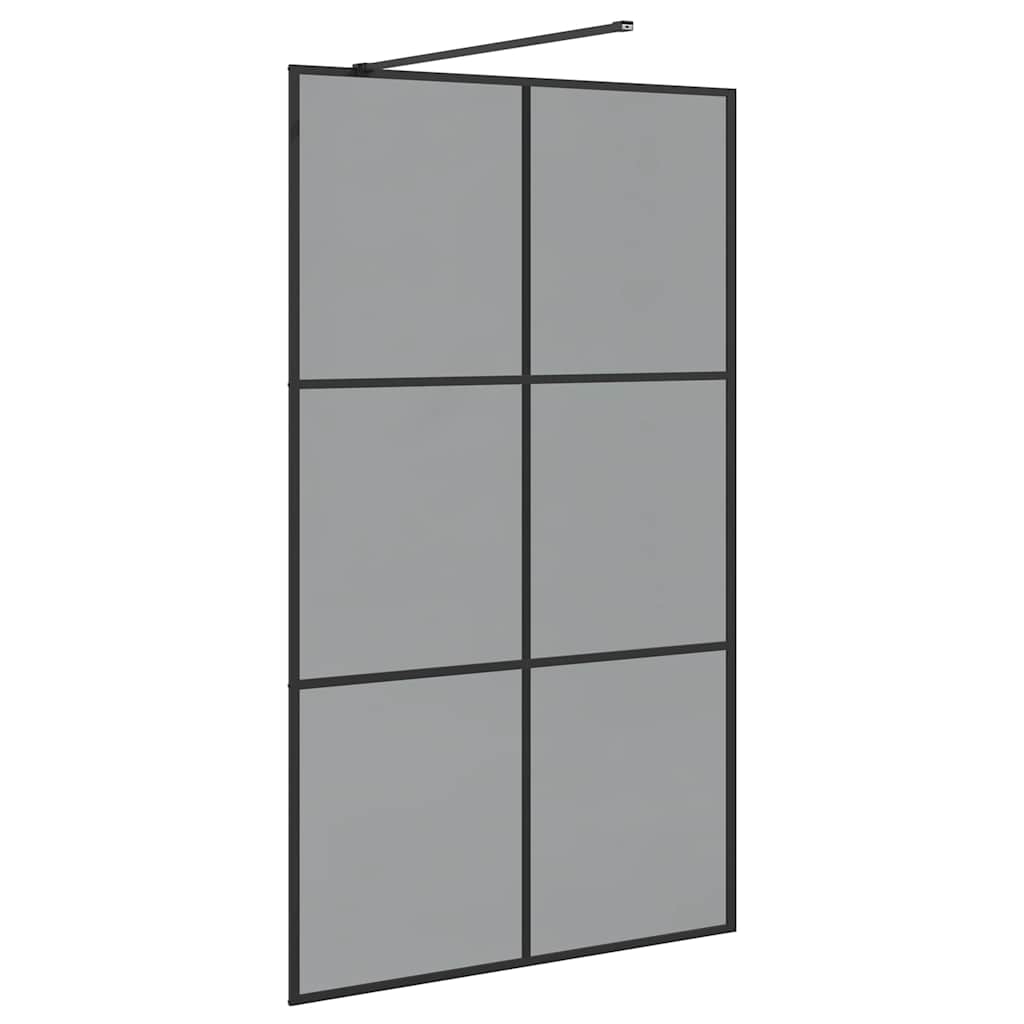Walk-in brusevæg Sort 115 x 195 cm hærdet glas