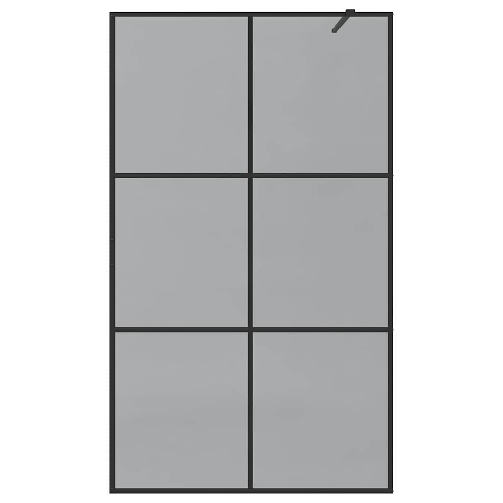 Walk-in brusevæg Sort 115 x 195 cm hærdet glas