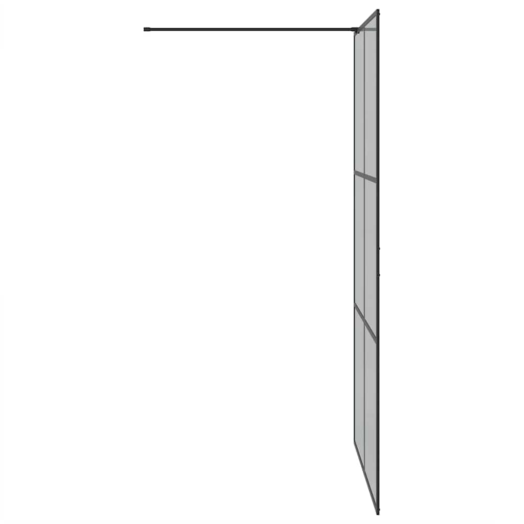 Walk-in brusevæg Sort 115 x 195 cm hærdet glas