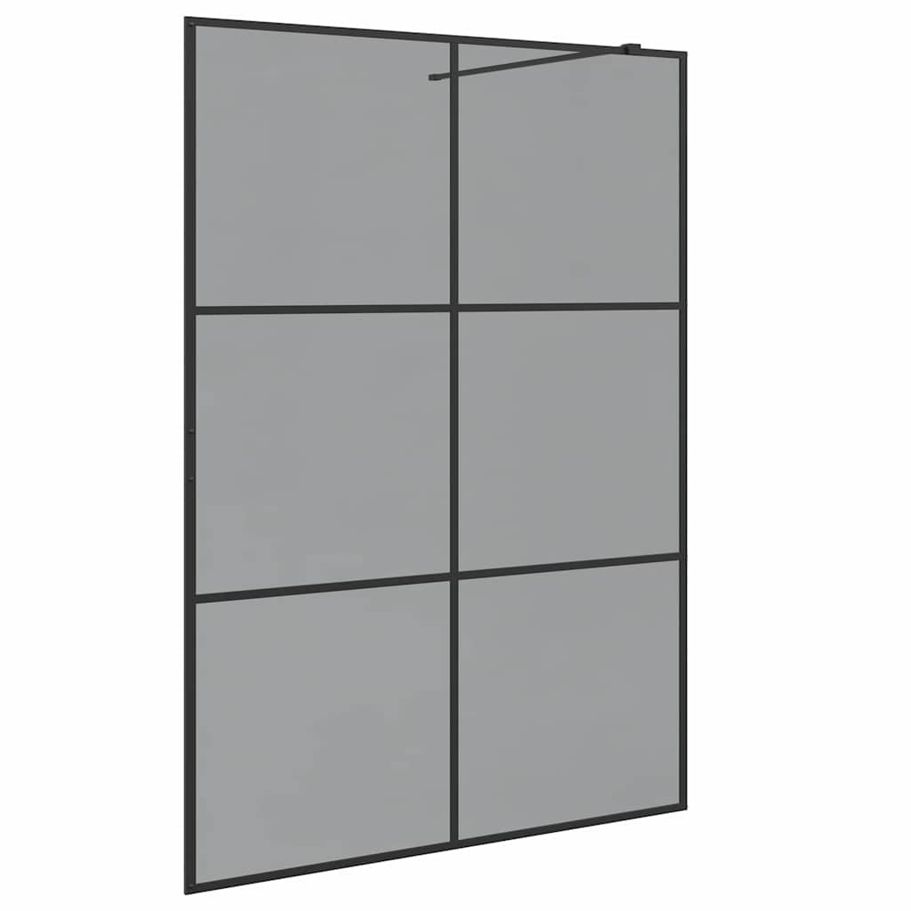 Walk-in brusevæg Sort 140 x 195 cm hærdet glas
