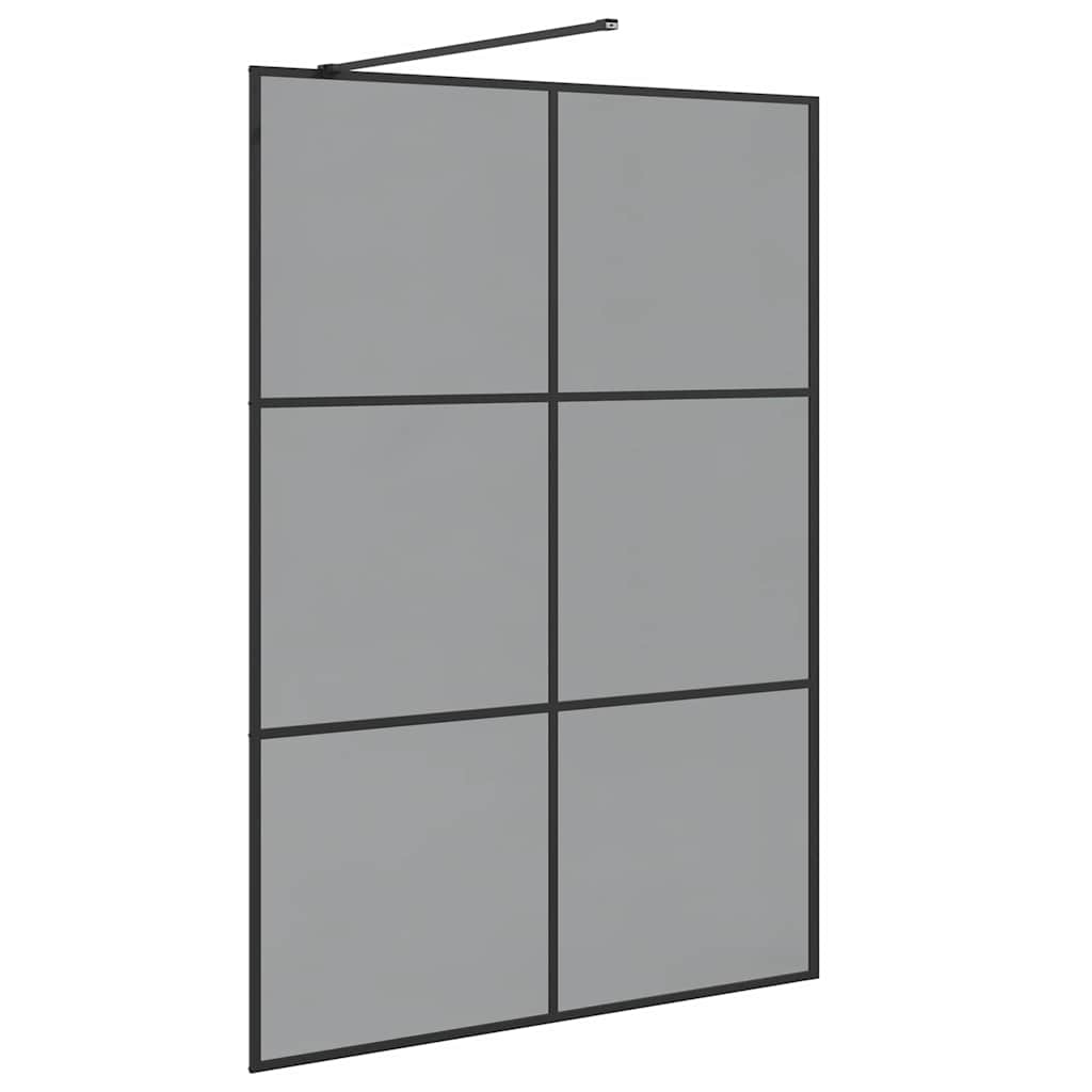 Walk-in brusevæg Sort 140 x 195 cm hærdet glas