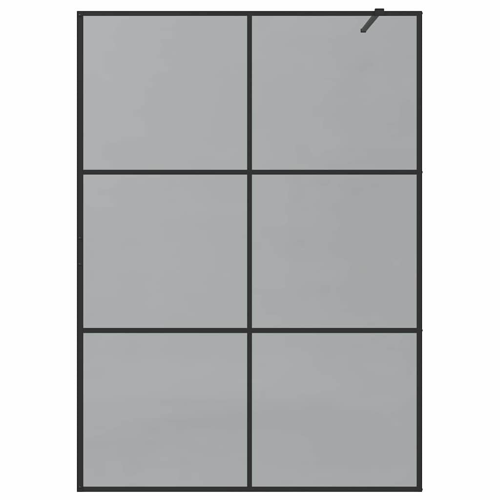 Walk-in brusevæg Sort 140 x 195 cm hærdet glas