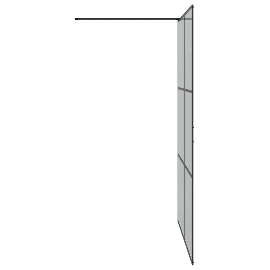 Walk-in brusevæg Sort 140 x 195 cm hærdet glas