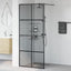 Walk-in brusevæg Sort 90 x 195 cm hærdet glas