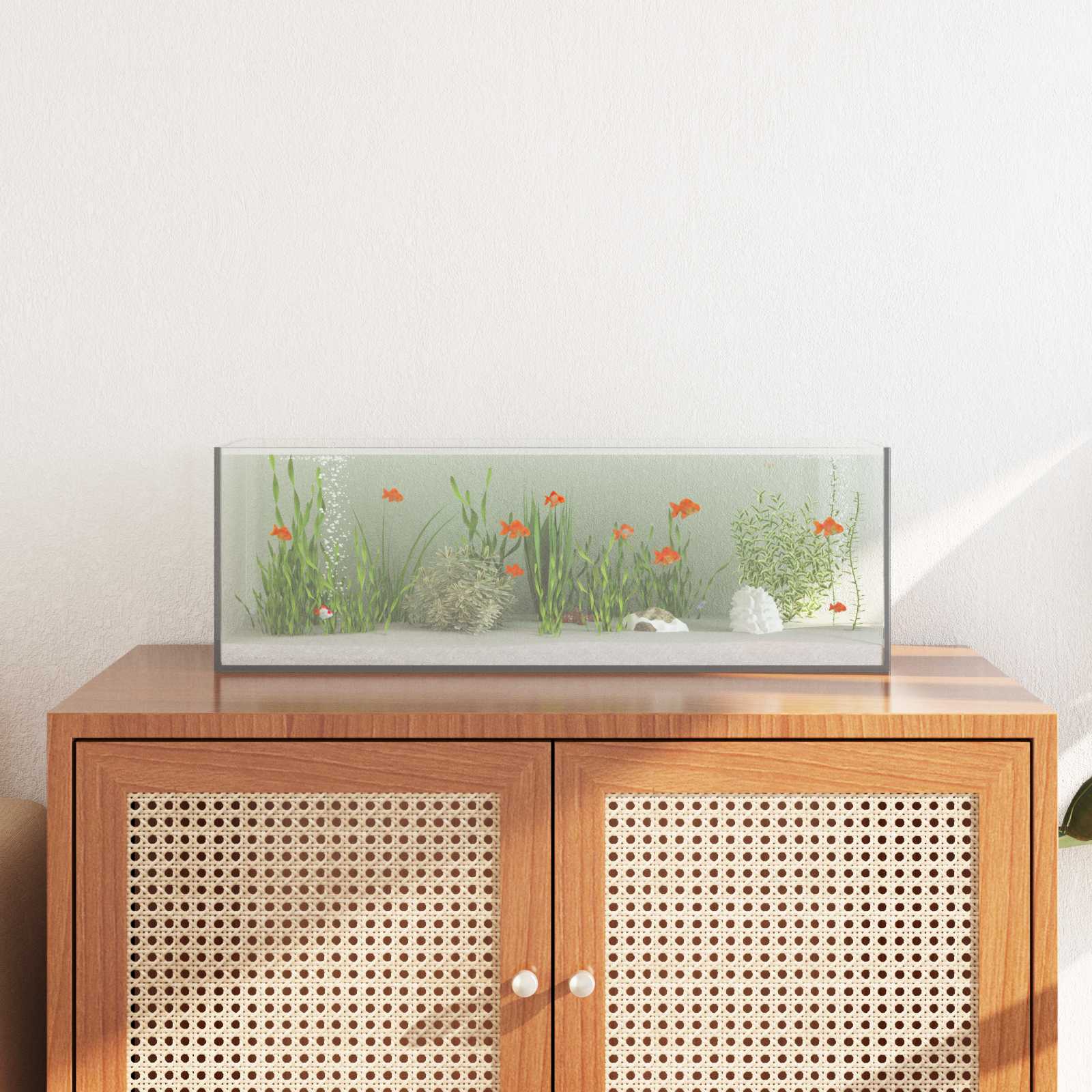 Akvarium med opbevaring Transparent 60 x 20 x 20 cm Glas billede