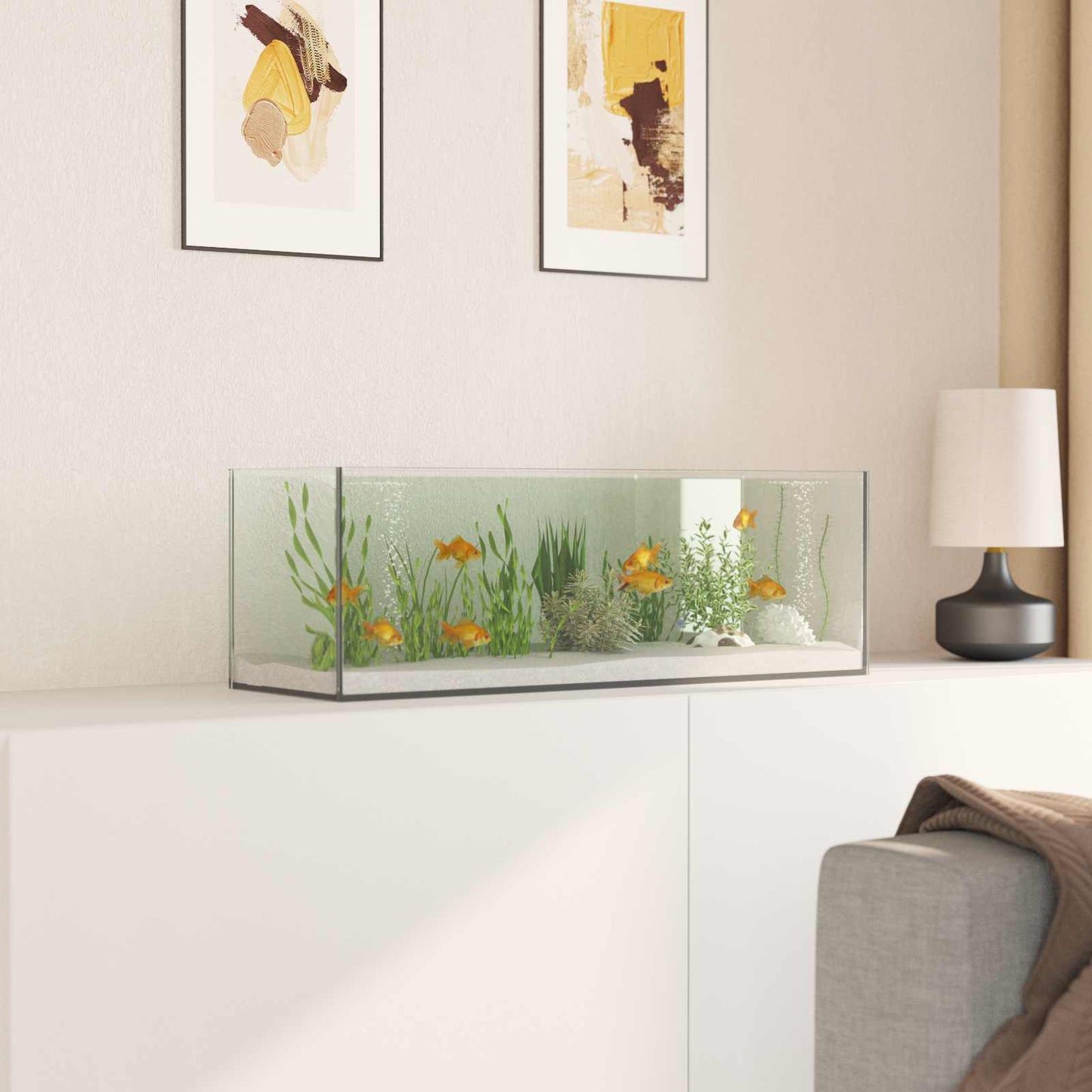 Akvarium med opbevaring Transparent 60 x 20 x 20 cm Glas