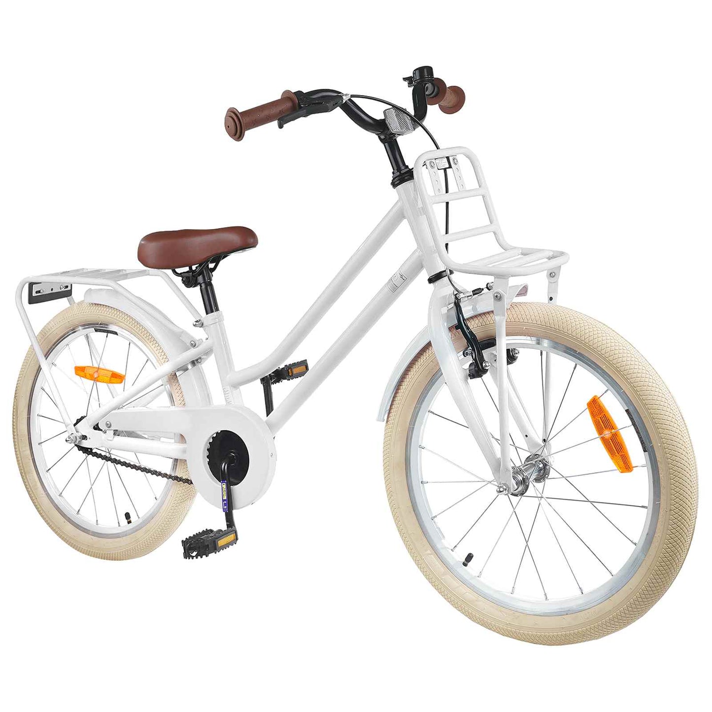 Børnecykel 18 tommer til 5-7 år gammel Hvid