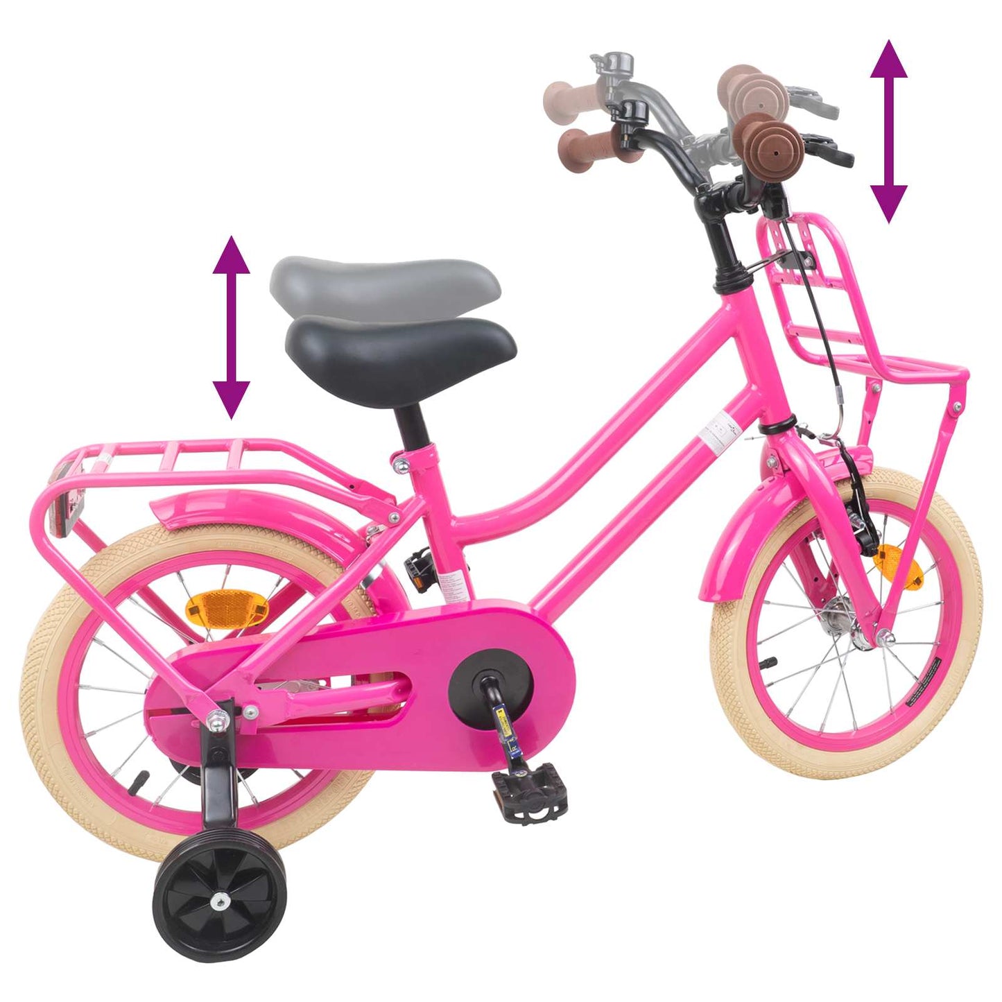 Børnecykel 12 tommer til 2-4 år gamle Mørk pink