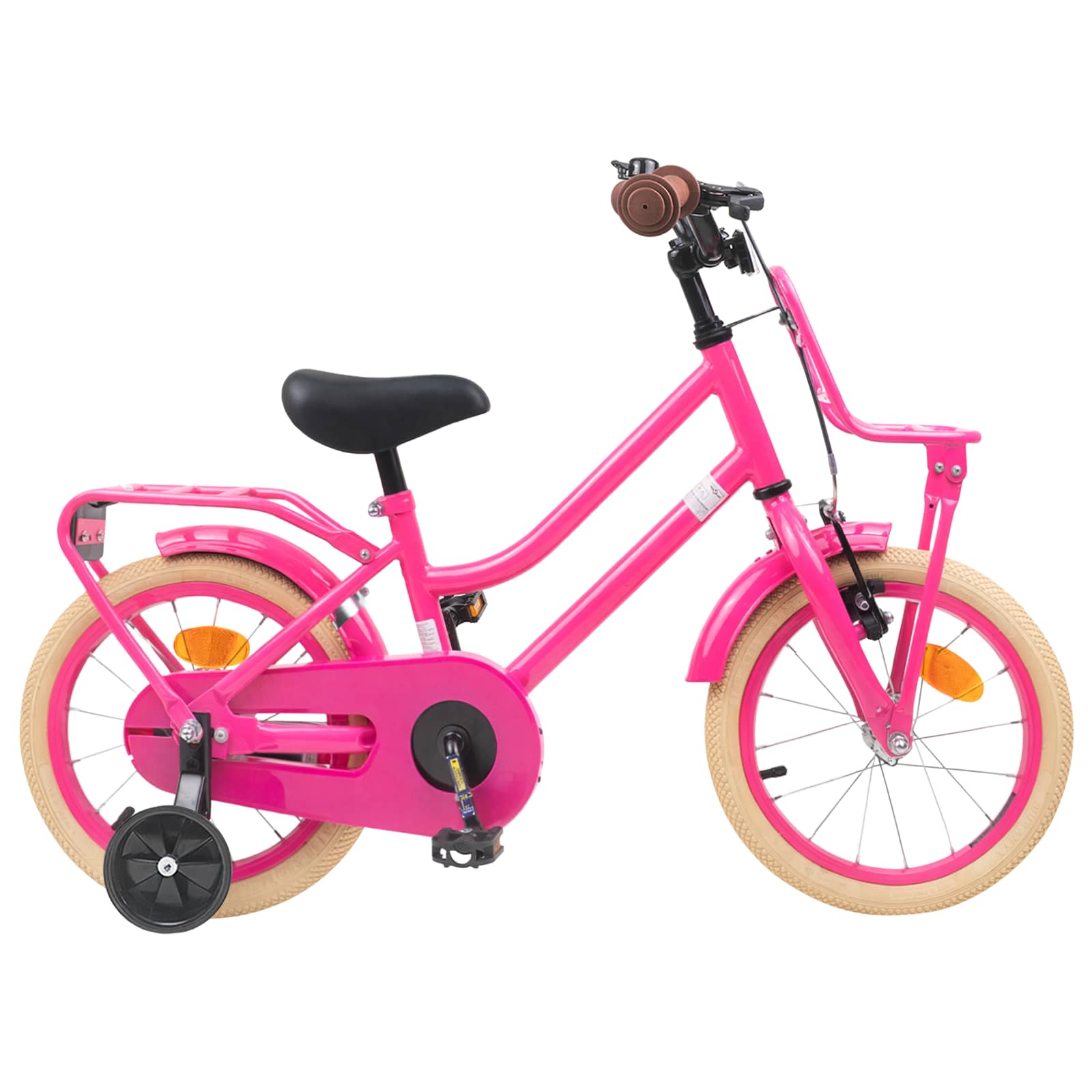 Børnecykel 14 tommer anbefalet til 3-5 år gammel Mørk pink billede