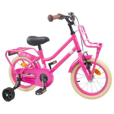 Børnecykel 16 tommer til 4-6 år gamle Mørk pink