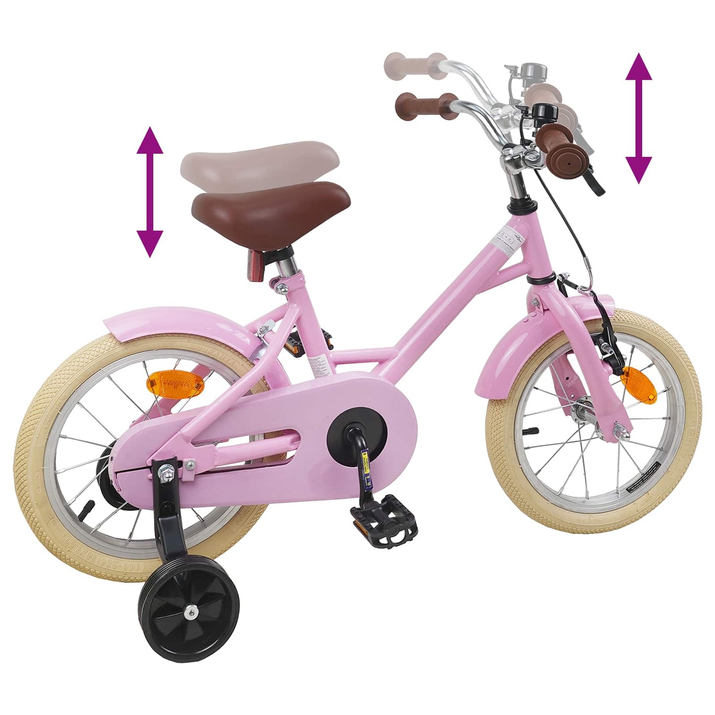 Børnecykel 12 tommer til 2-4 år gamle Lys pink