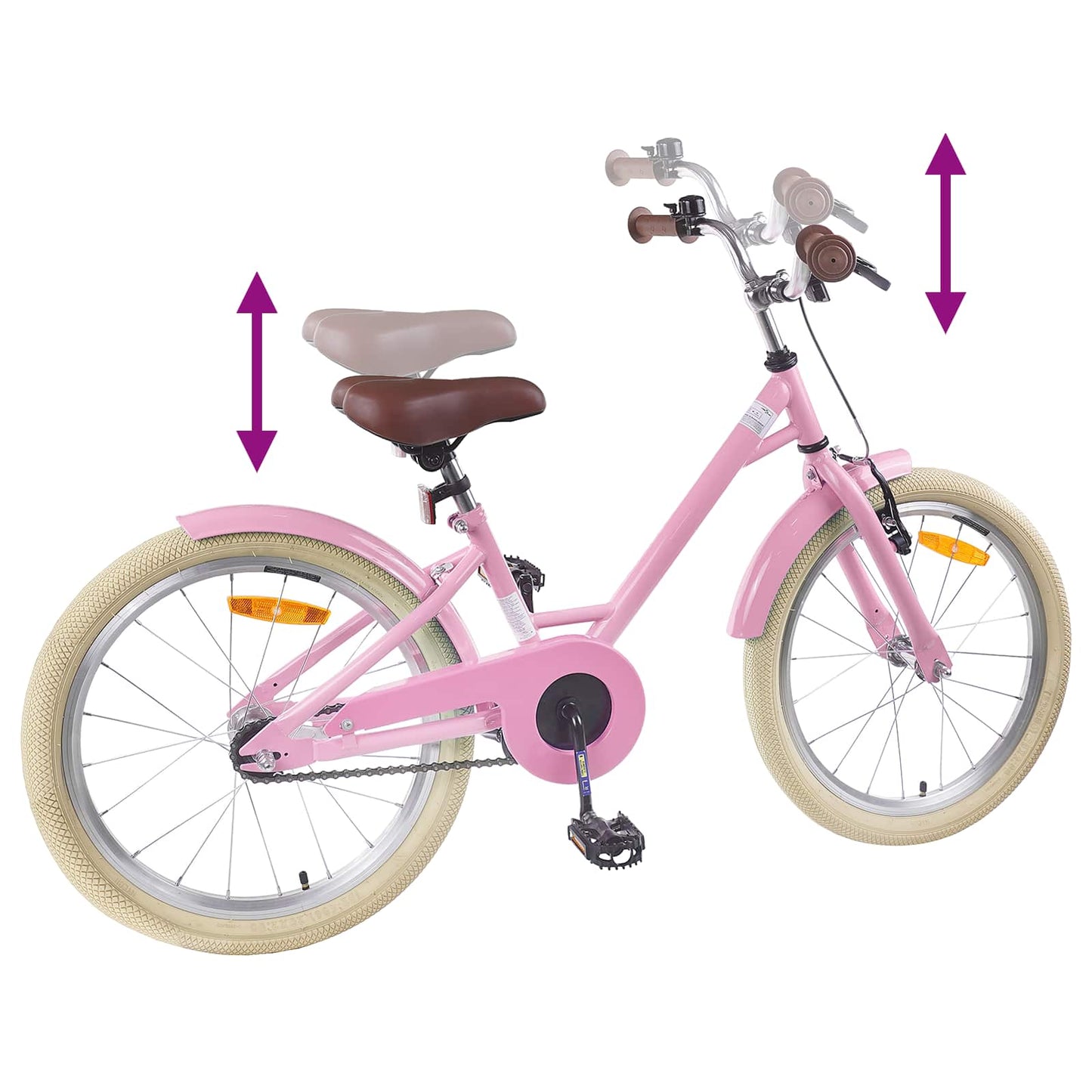 Børnecykel 20 tommer til børn i alderen 6-11 år Lys pink