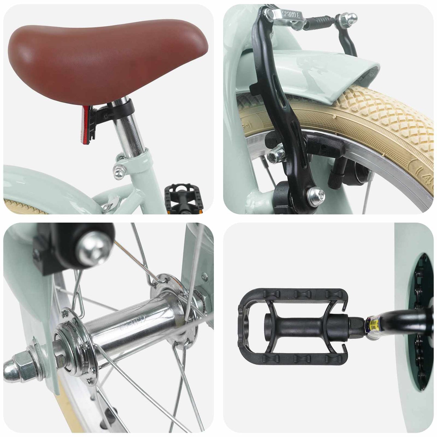 Børnecykel 14 tommer anbefalet til 3-5 år gammel Lys grøn