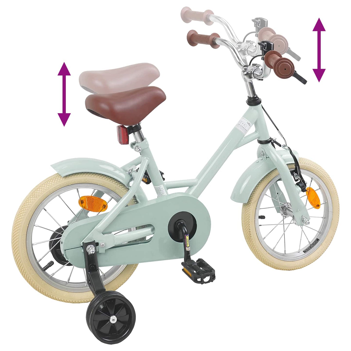 Børnecykel 14 tommer anbefalet til 3-5 år gammel Lys grøn