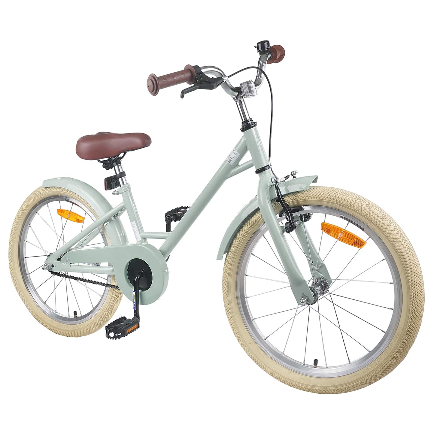 Børnecykel 18 tommer til 5-7 år gammel Lys grøn