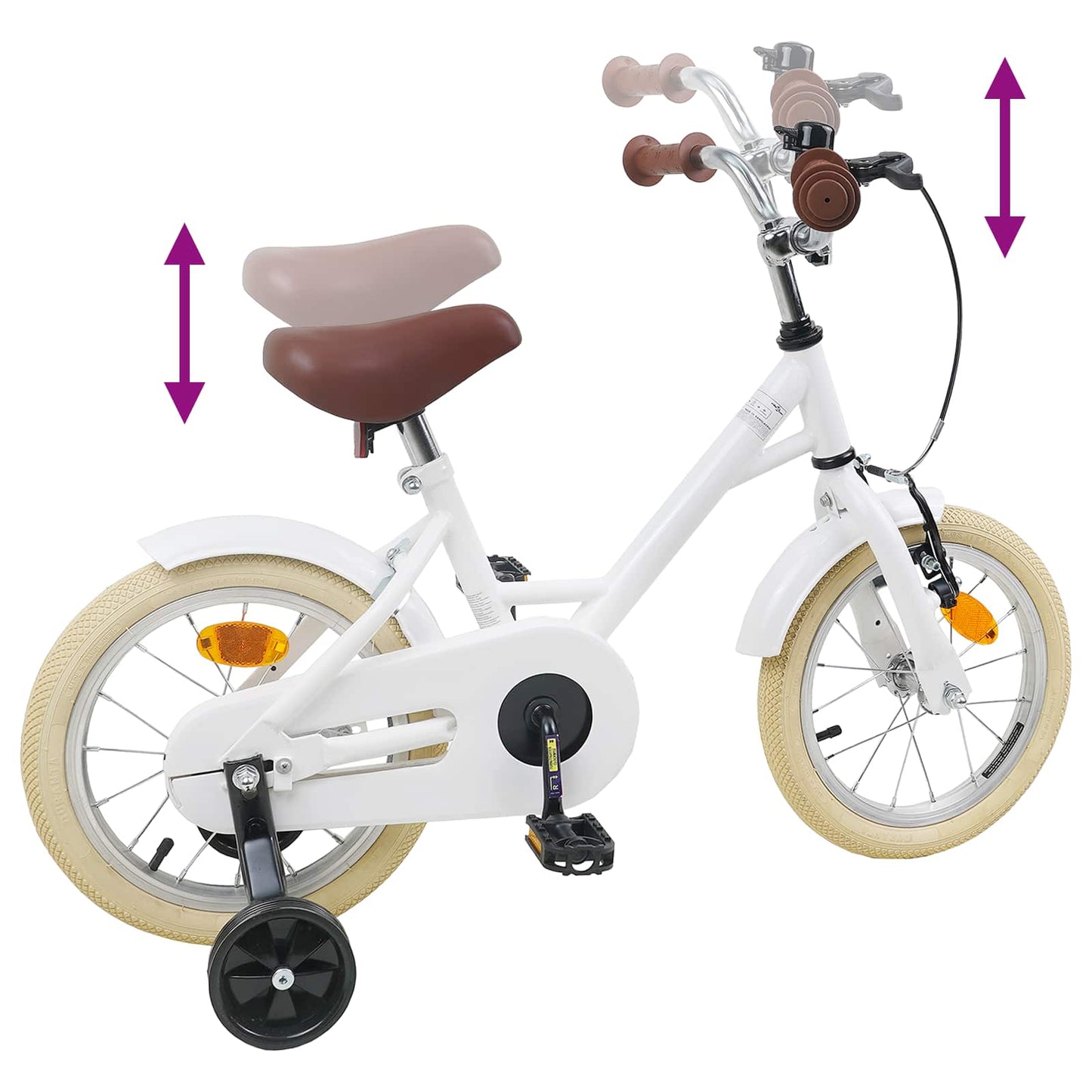 Børnecykel 12 tommer til 2-4 år gamle Hvid