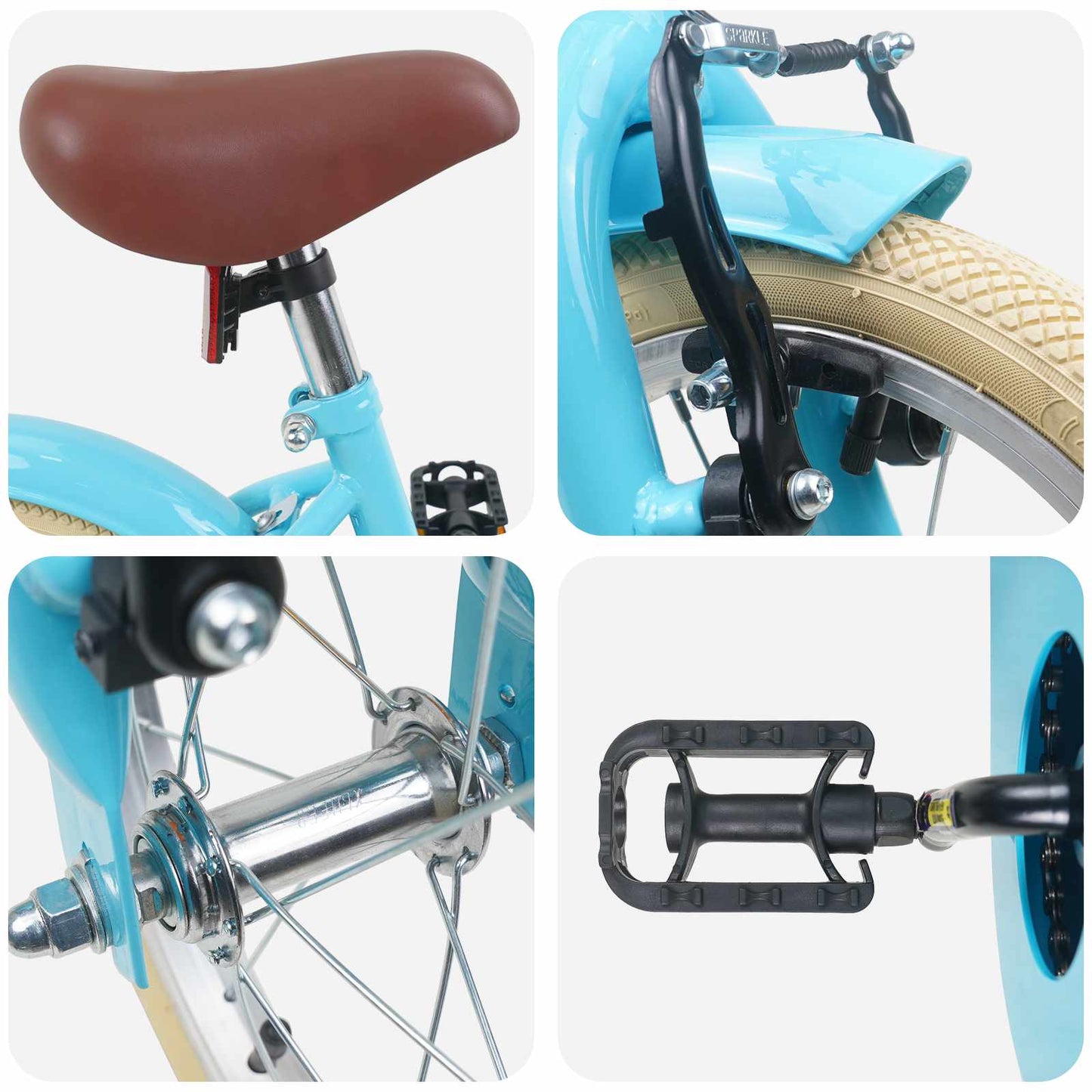 Børnecykel 14 tommer anbefalet til 3-5 år gammel Lyseblå
