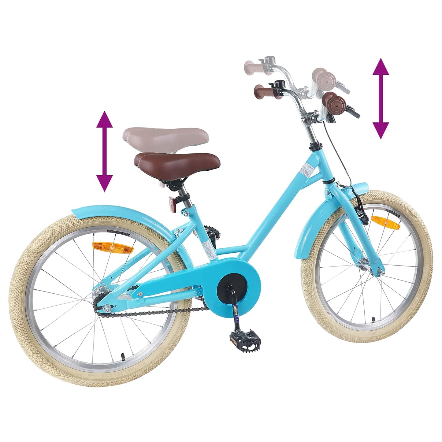 Børnecykel 18 tommer til 5-7 år gammel Lyseblå