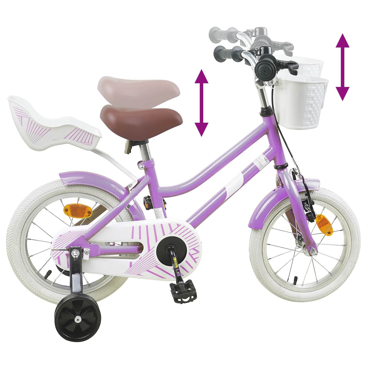 Børnecykel 14 tommer anbefalet til 3-5 år gammel Lilla