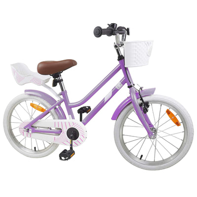 Børnecykel 18 tommer til 5-7 år gammel Lilla