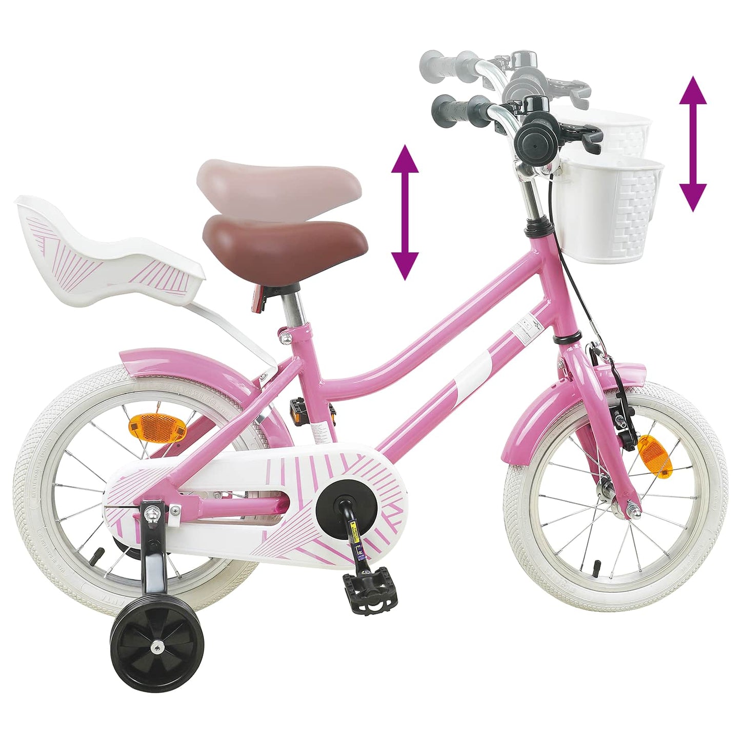 Børnecykel 12 tommer til 2-4 år gamle Lys pink