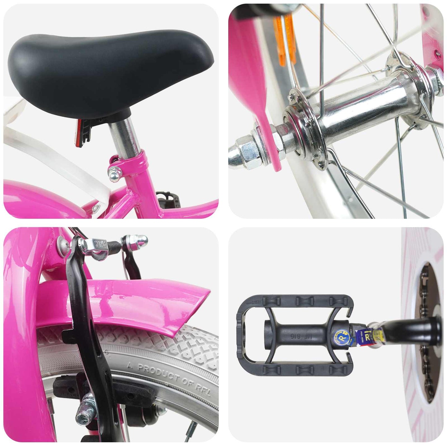 Børnecykel 12 tommer til 2-4 år gamle Mørk pink